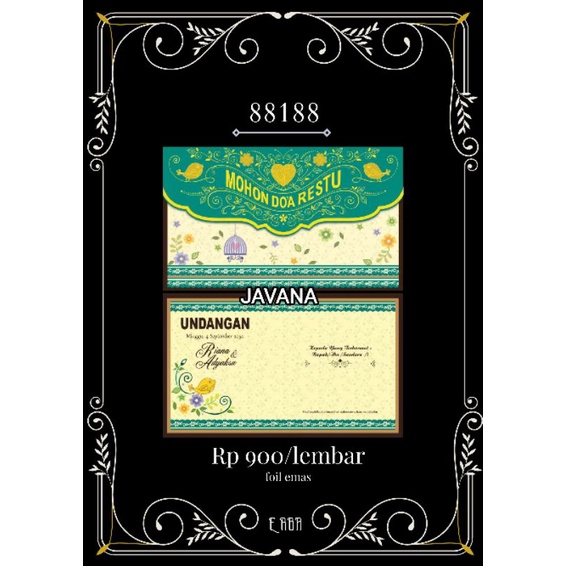 ERBA 88188 UNDANGAN NIKAH MURAH BLANGKO+PLASTIK PER PACK ISI 50 PCS