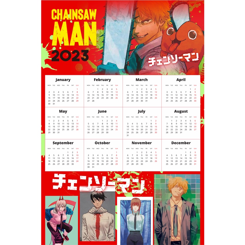 

KALENDER DINDING ANIME 2023 CHAINSAW MAN