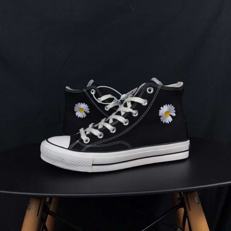 (BISA COD) SEPATU CONVERSEE 70S MINUS ONE PEACE BLACK HIGH / SEPATU CONVERSE FLOWER / SEPATU CONVERSE BUNGA DAISY PREMIUM