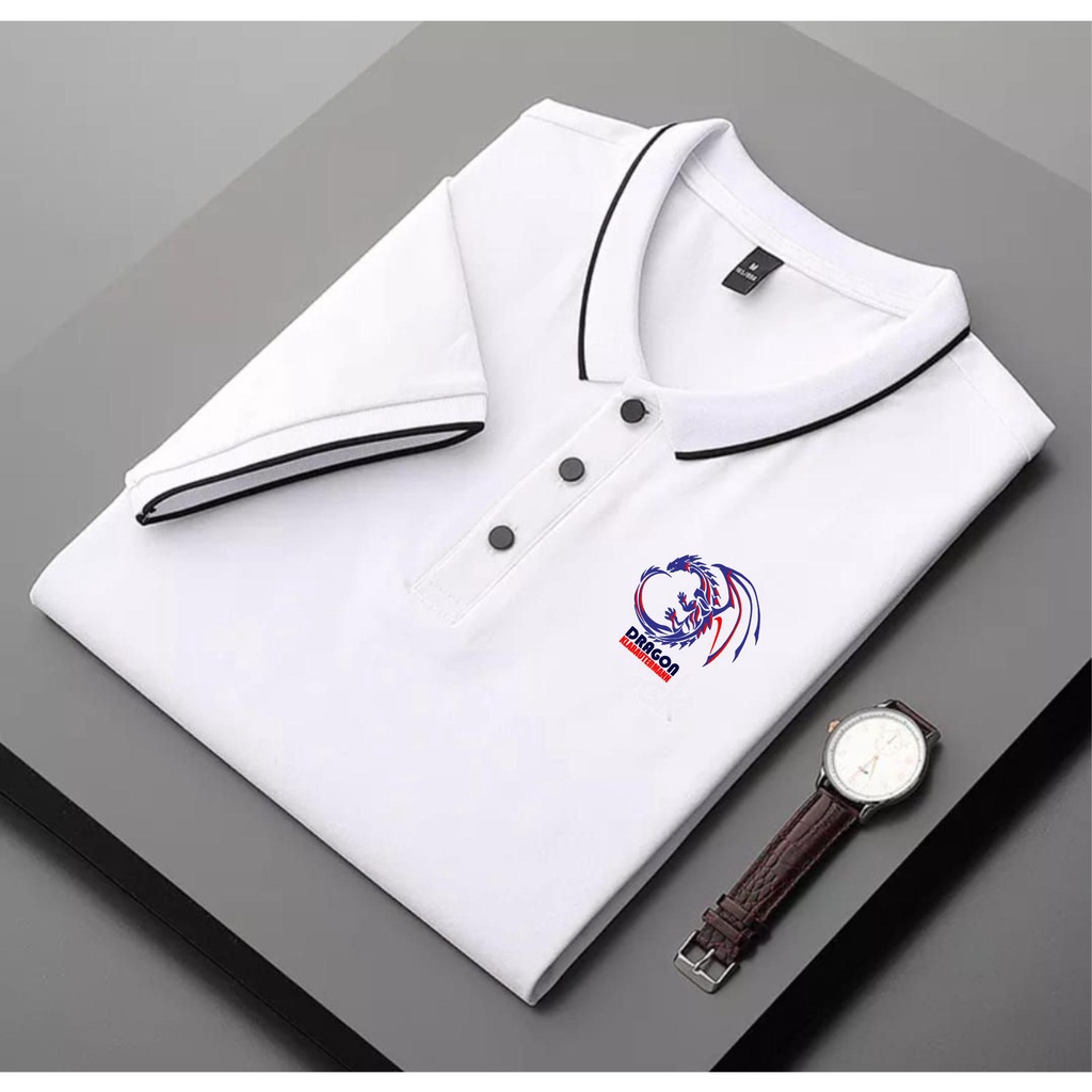 NANDO LISING POLO LOGO NAGA-MERAH BAJU KAOS T-SHIRT POLO  / KAOS POLO / KAOS KERAH / KAOS TURN BACK 