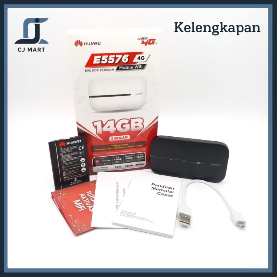 Modem Huawei MiFi E5576 4G LTE Unlock Free Telkomsel 14GB