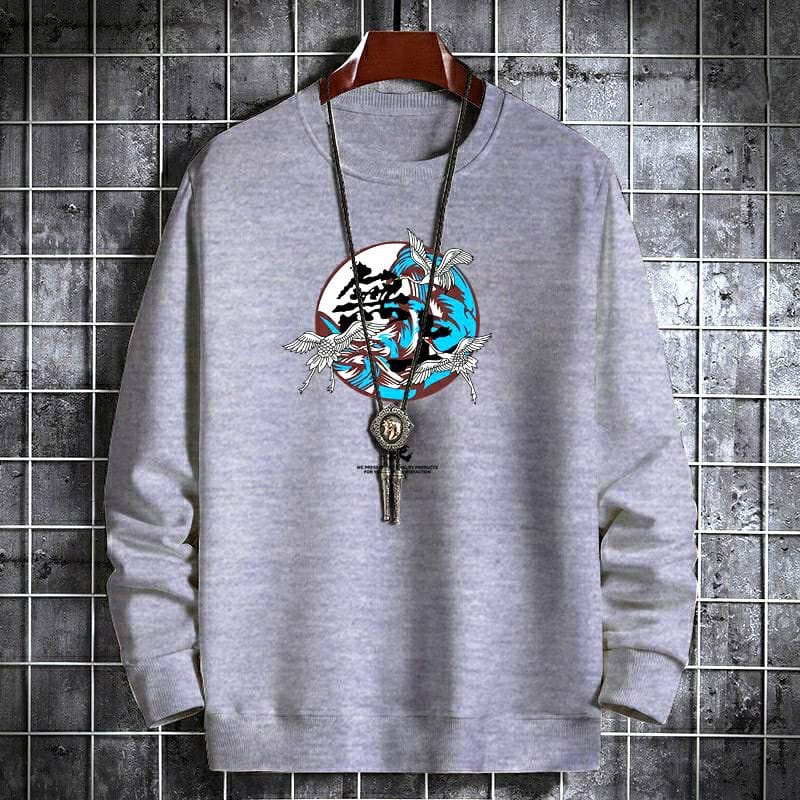 crewneck sweater pria kekinian motif STORK termurah /bahan fleece  lembut dan tebal