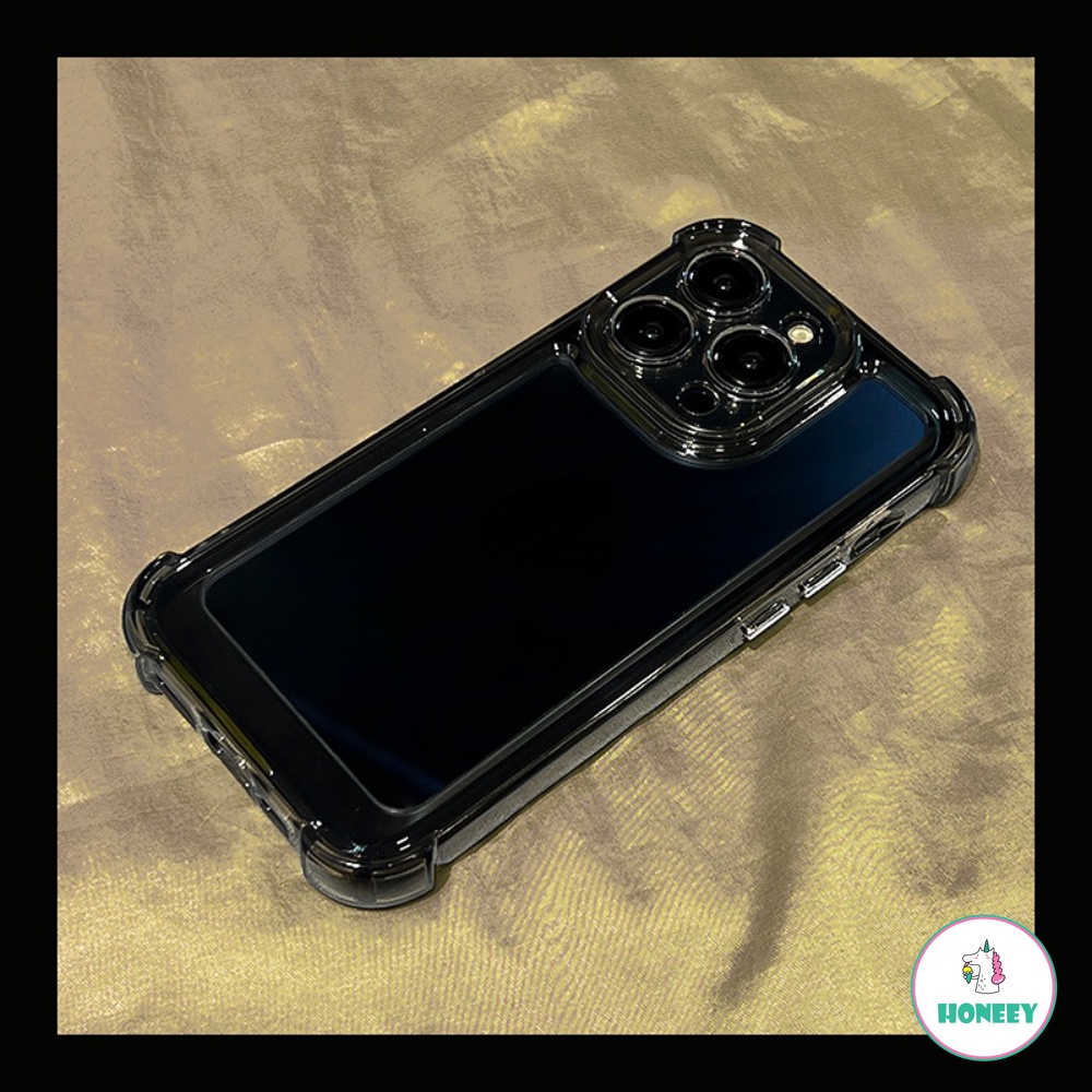 IPHONE Ins Sederhana Akrilik Shockproof 4sudut Casing Ponsel Untuk Iphone14 13 12 11 Pro Max Ultra Kristal Tahan Keringat Lembut TPU Penutup Belakang