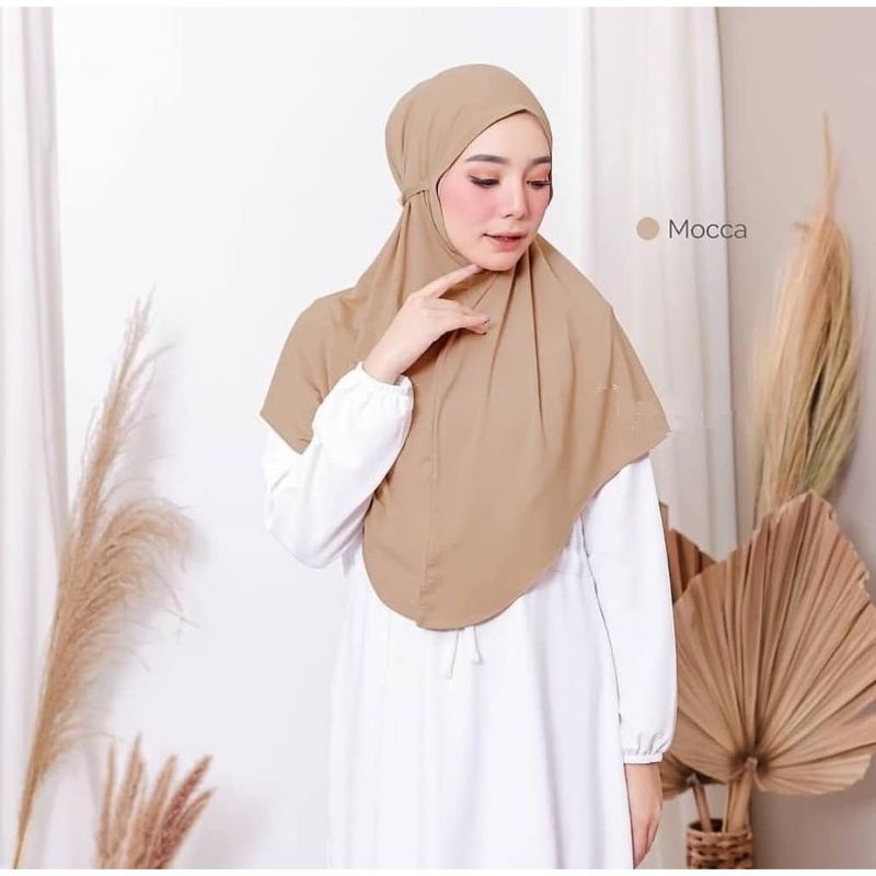 READY Hijab Bergo Jersey/ Hijab bergo Tali Instan Jersey Premium / Naysila Hijab Instan