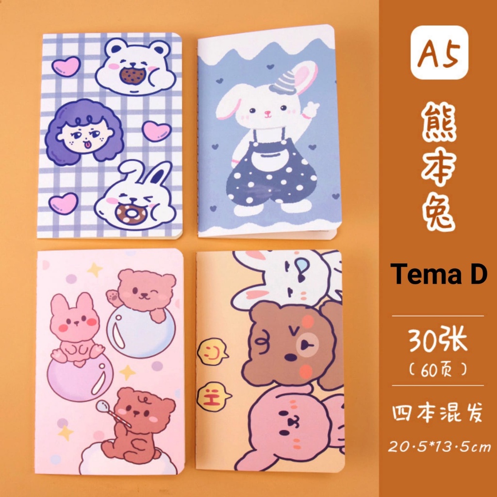 

[Whispers] [V1] Paket 4 buku tulis A5 isi 30 lembar (60 halaman)