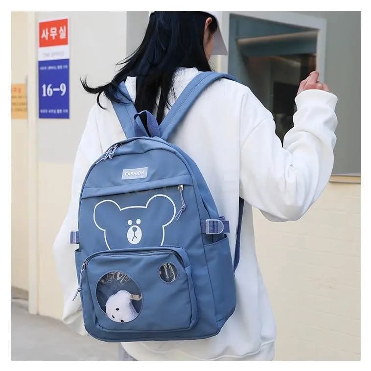 [COD] Ransel Sekolah Remaja Wanita Motif 2 Bulat Termurah / Model Ransel Tas Wanita Terbaru / Tas Pungung /Tas Kuliah Wanita Style Korea / Ransel Bahu Wanita