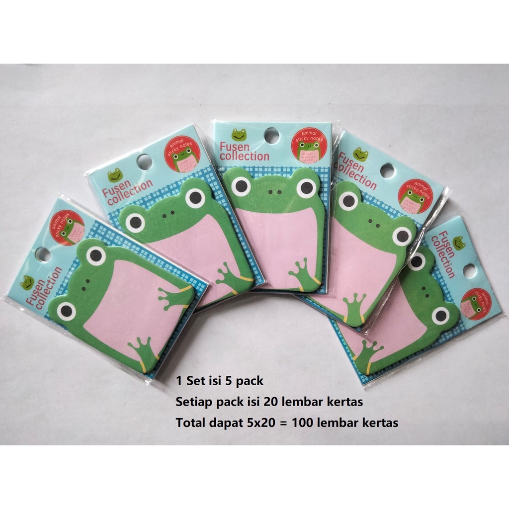 100 Lembar Memo Pad Kertas Memo Sticky Notes Stiker Lem Karakter Hewan GM-ST0197