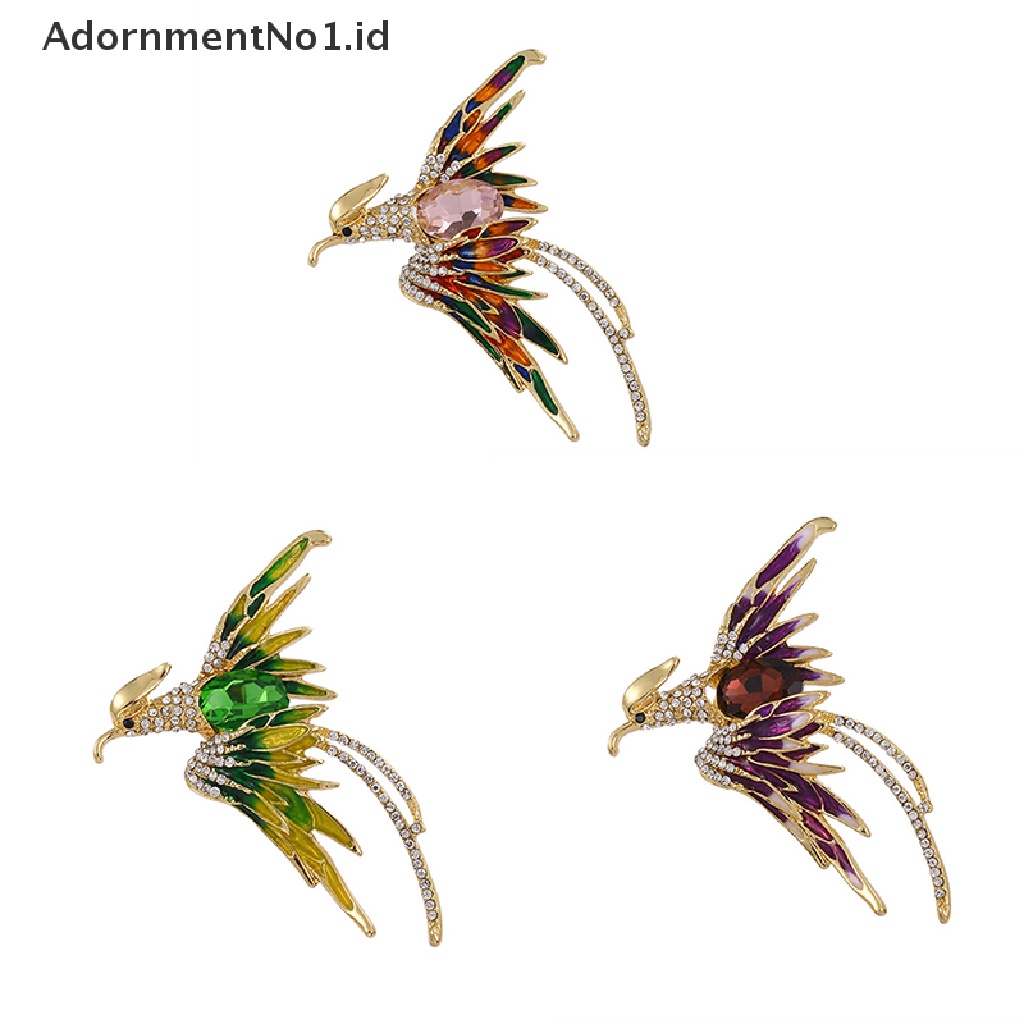 [AdornmentNo1] 1 Pcs Kristal Phoenix Burung Bros Untuk Wanita Pria Enamel Burung Warna-Warni Bros Pakaian Syal Klip Kerah Manset Pin Berlian Imitasi Bros Hadiah [ID]