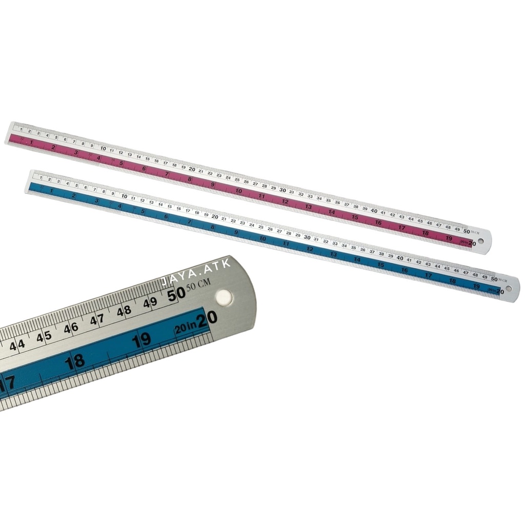 

PENGGARIS MISTAR 50 CM ALUMINIUM BESI WARNA WARNI PERLENGKAPAN SEKOLAH KANTOR PENGGARIS