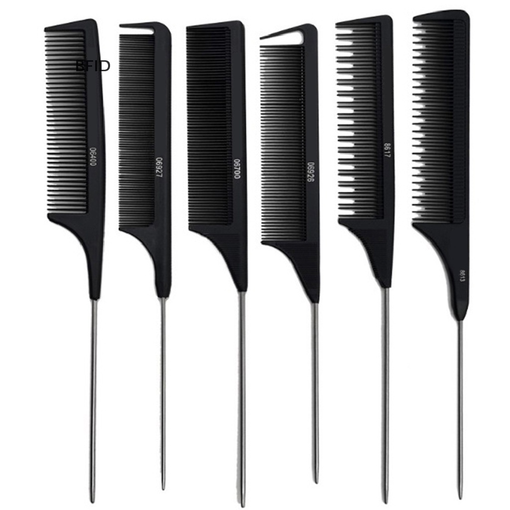 [BFID] Sisir Ekor Rambut Profesional Salon Potong Sisir Styling Stainless Steel Berduri [ID]