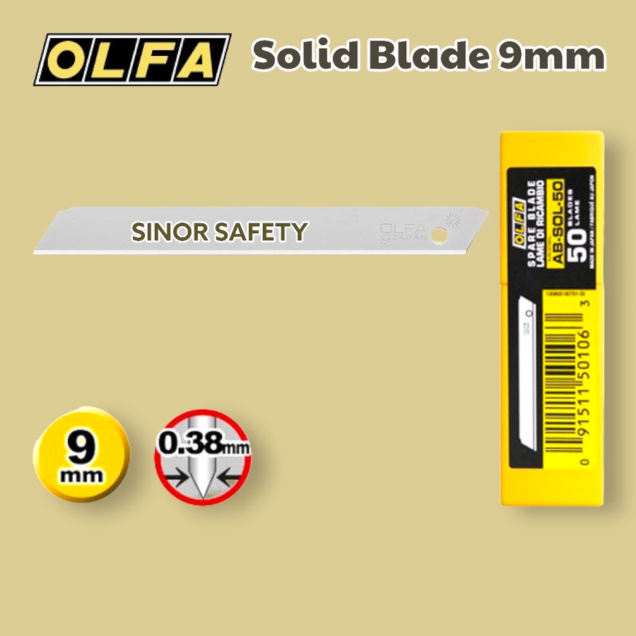 Olfa Cutter REFILL AB-SOL-50 Solid Blade 9 mm 50 pcs Per Pack