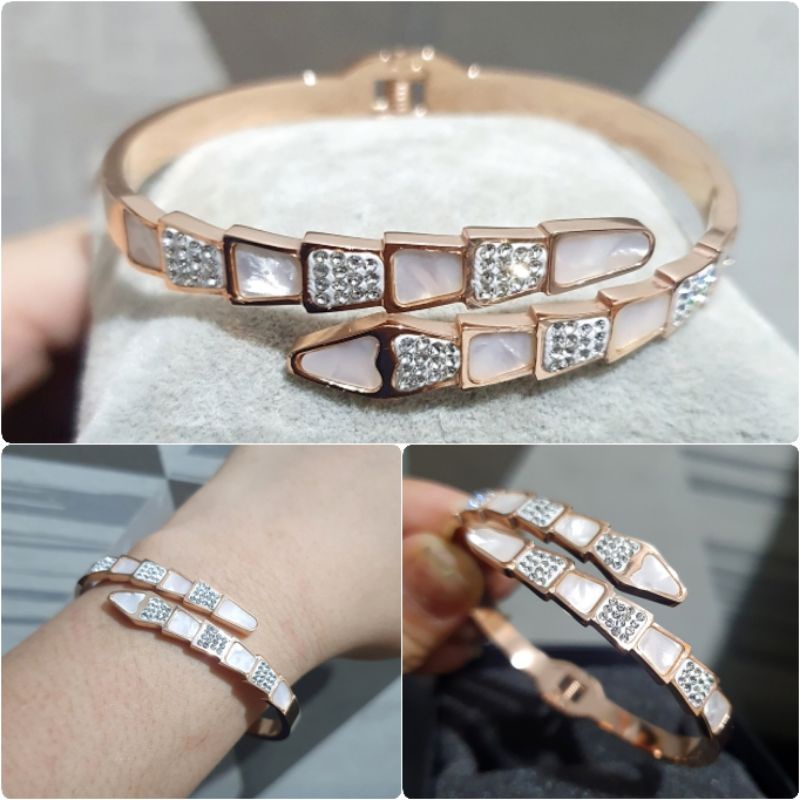 Gelang Titanium Asli Rosegold Premium quality anti karat anti alergi Stainless steel Gt5