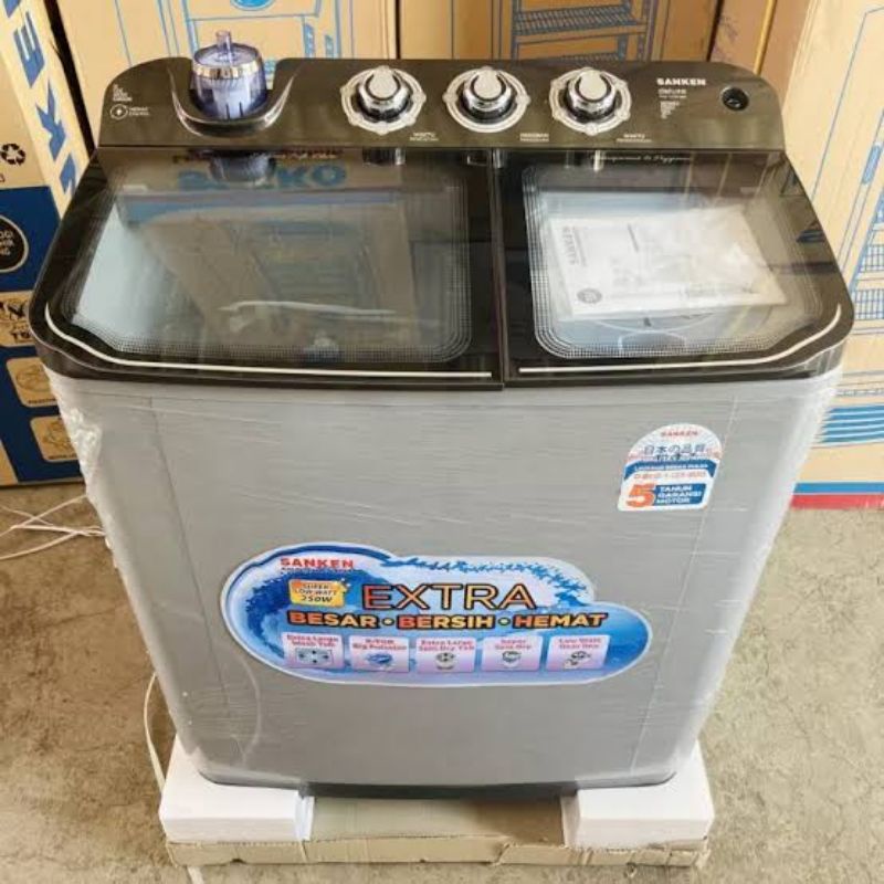 Jual Mesin Cuci 2 Tabung Sanken Low Watt Twin Tub Tw 1155fbk 9kg Tw