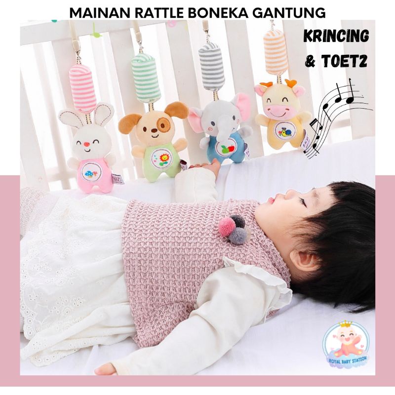 Mainan Gantungan Stroller Boneka Rattle Seri Pastel