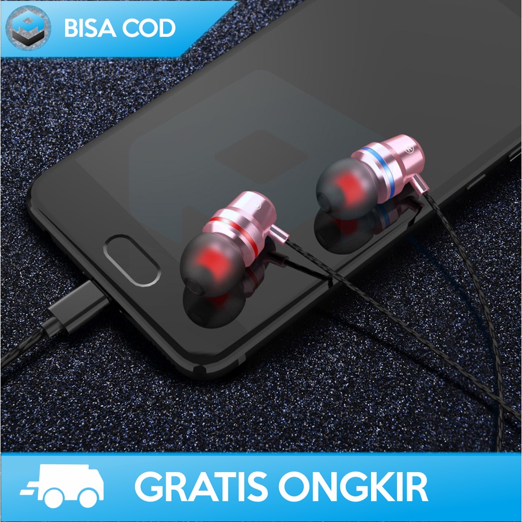 HEADSET KABEL KUALITAS TERBAIK EARPHONE DYNAMIC DRIVER NOISE ISOLATING