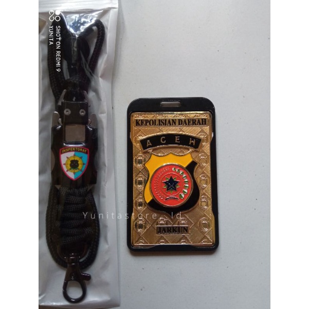 

ID Card Polri Logo Depan Belakang Bulak Balik Custome nama dan Nrp Name Tag plus Lanyard