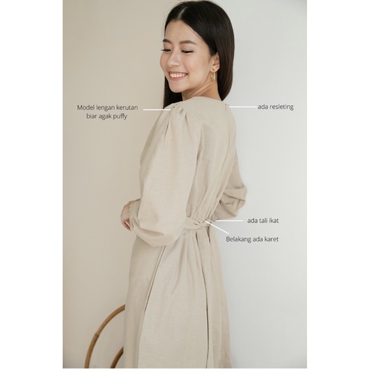 Dress Korea Arqelclo 헤아 Hea Dress Bahan Crinkle Air Flow By WickyCollection