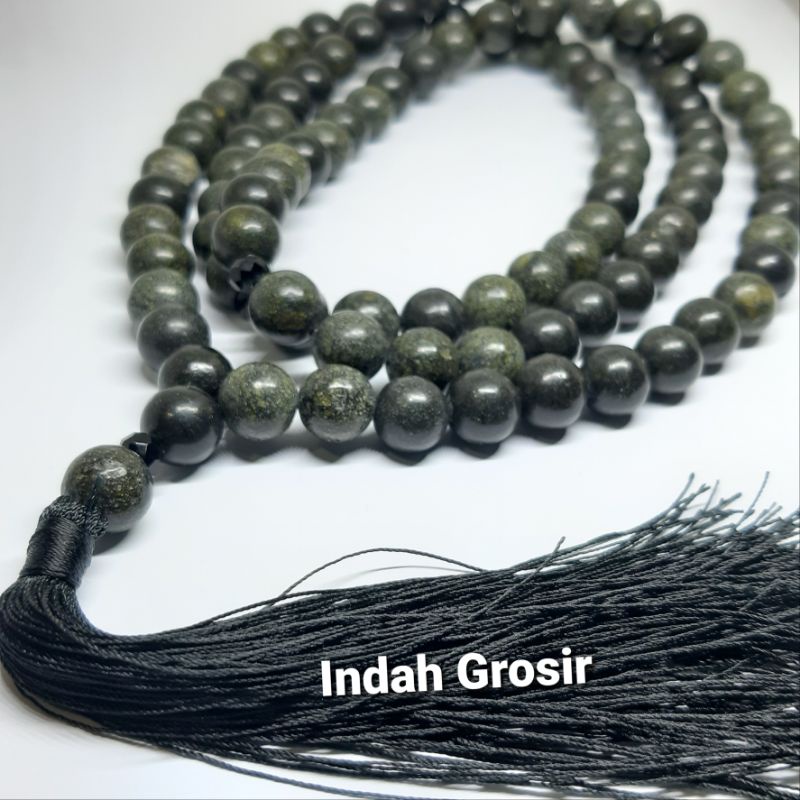 Tasbih Batu Black Jade Dop 10mm 99butir Natural