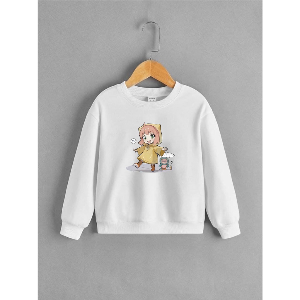 Sweater Perempuan Usia 2 - 12 Tahun Crewneck Anya X Family Switer Cewek Cowok