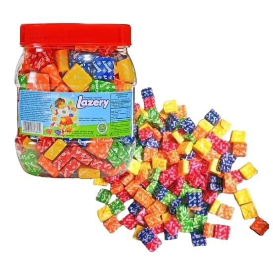 PERMEN SUGUS LAZERY TOPLES 175 PCS CAMPUR RASA FOLDWRAP WARNA WARNI PERMEN LUNAK CHEWY CANDY