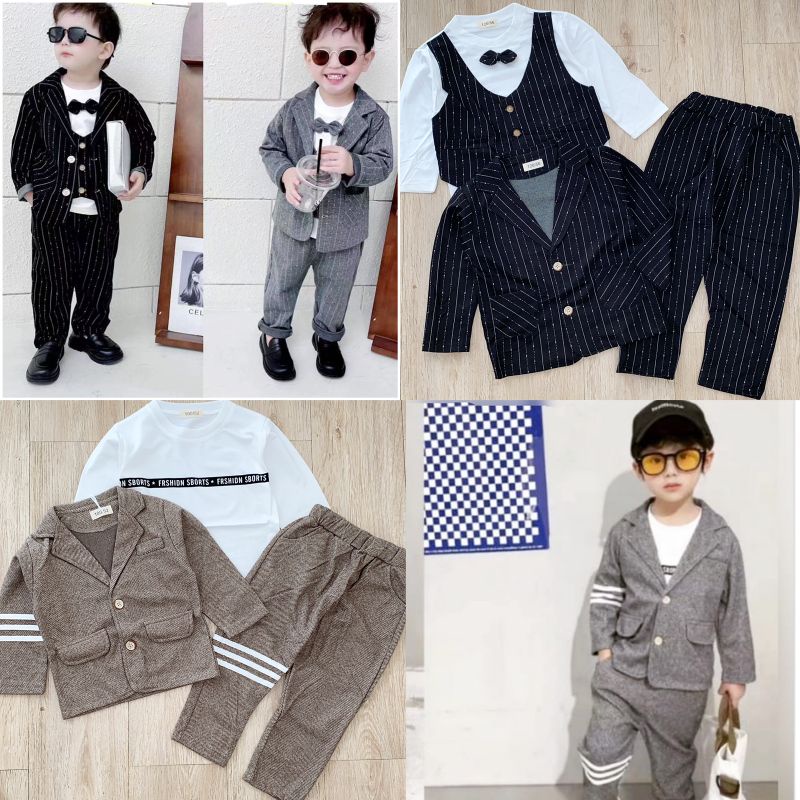 [LITTLEORIN] Setelan 3in1 Blazer Import untuk anak laki laki