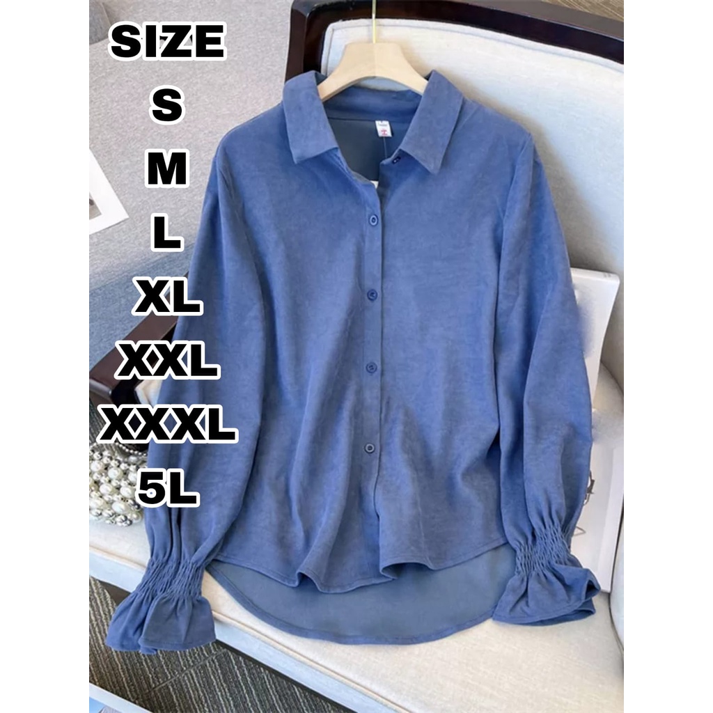 Rinjani Top Kemeja wanita polos Oversize Bigsize S M L XL XXL XXXL 5L