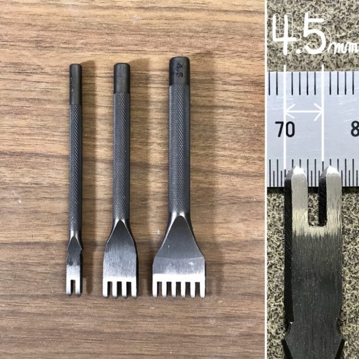 NEW OKA Factory 4.5 mm DIAMOND Hole Punches - prong pricking Leather tools - 2 prong