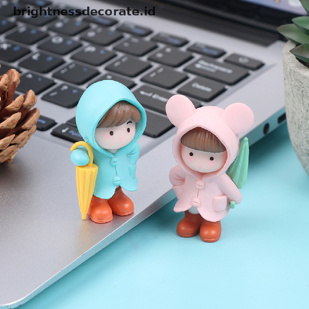 [Birth] 4pcs/set Patung Pasangan Mini Lanskap Mikro DIY Miniatur Kerajinan Resin [ID]