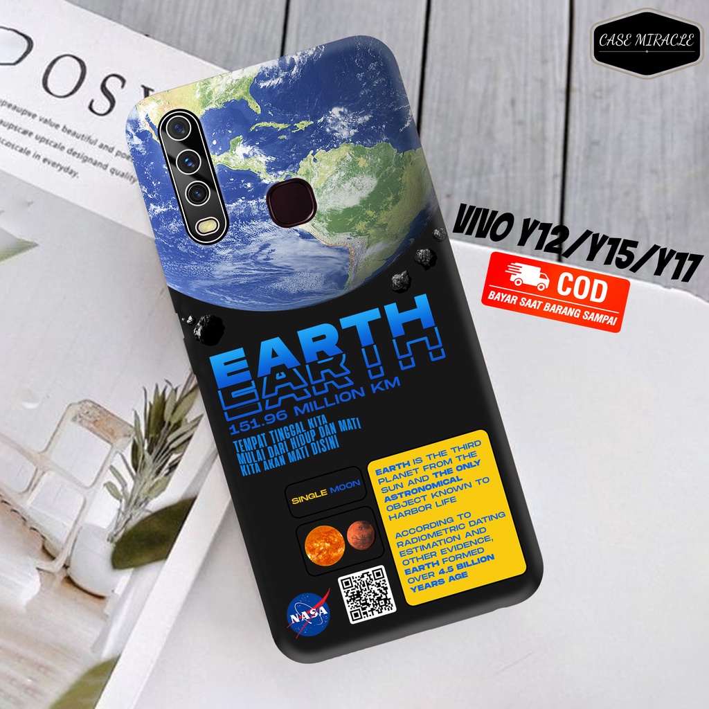 CM Case VIVO Y12 Y15 Y17 Y12i Y11  Softcase Lentur Warna Hitam Macaron Protector Lensa Kamera Kaca  