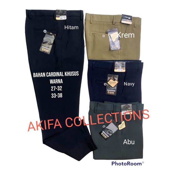 PROMO!!! CELANA BAHAN KERJA PRIA FORMAL STANDAR REGULER EKLUSIVE MERK CARDINAL, RCWR/ BAHAN TWIS TEBAL SIZE 27_38