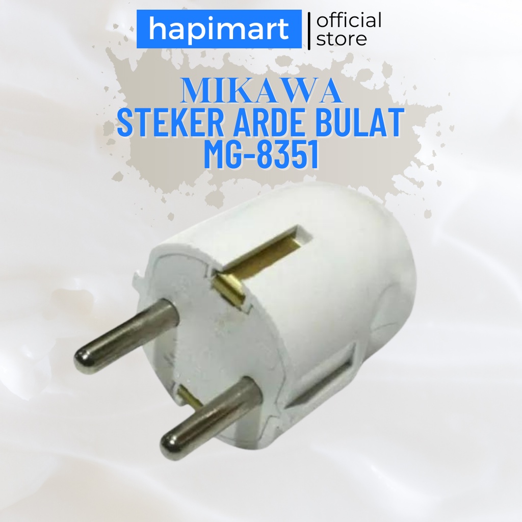 Mikawa MG-8351 Steker Colokan Listrik Arde Bulat Putih