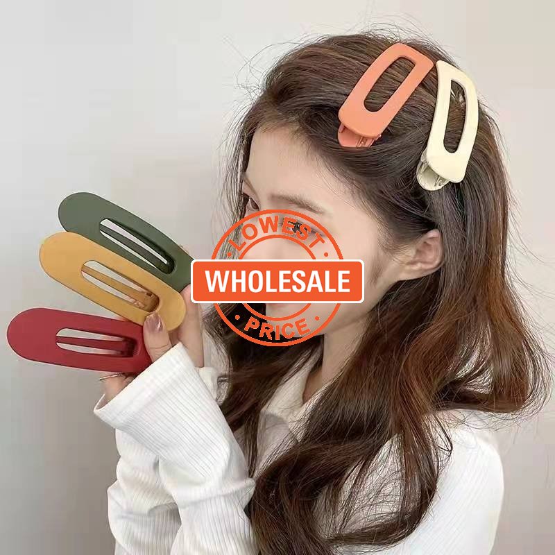 [Harga Grosir]Jepit Rambut Bahan Akrilik Anti slip Warna Solid Gaya Korea Untuk Wanita