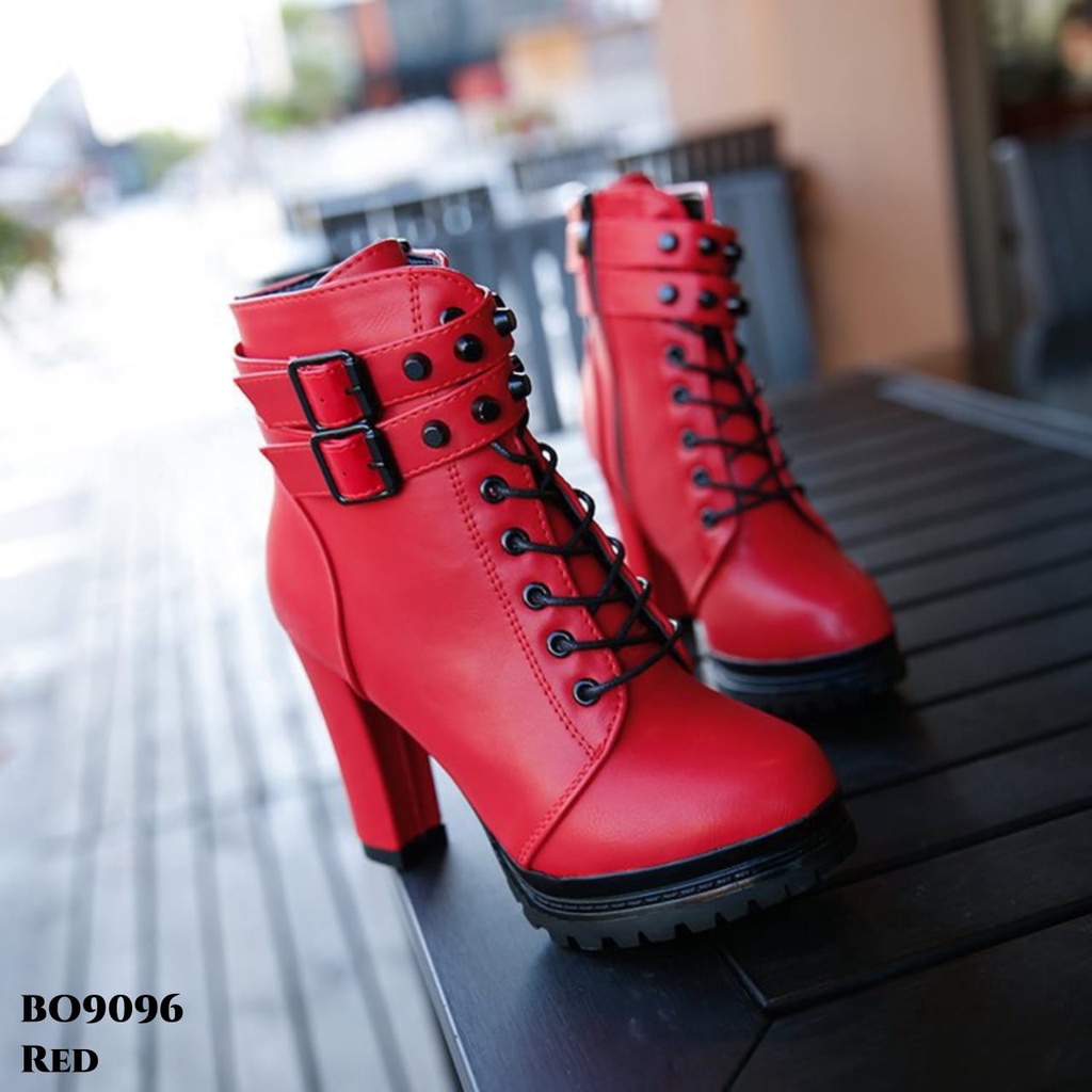 PRF Sepatu Boots High Block Fashion Korea BO9096