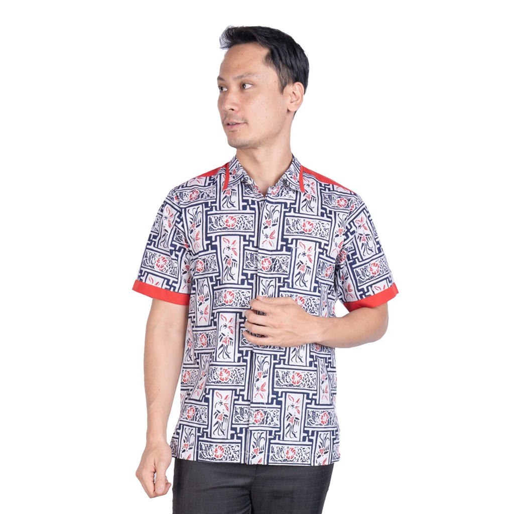 Kemeja Batik Pria - Bhatara Batik Roman - Atasan Kemeja Batik Lengan Pendek