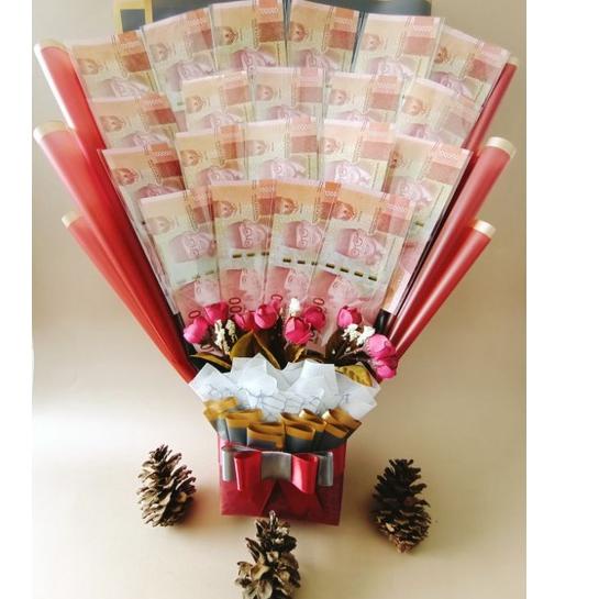 ❤[PROMO MURAH]❤ Uang Mahar Buket Uang Asli Money Bouquet Bunga 100rb