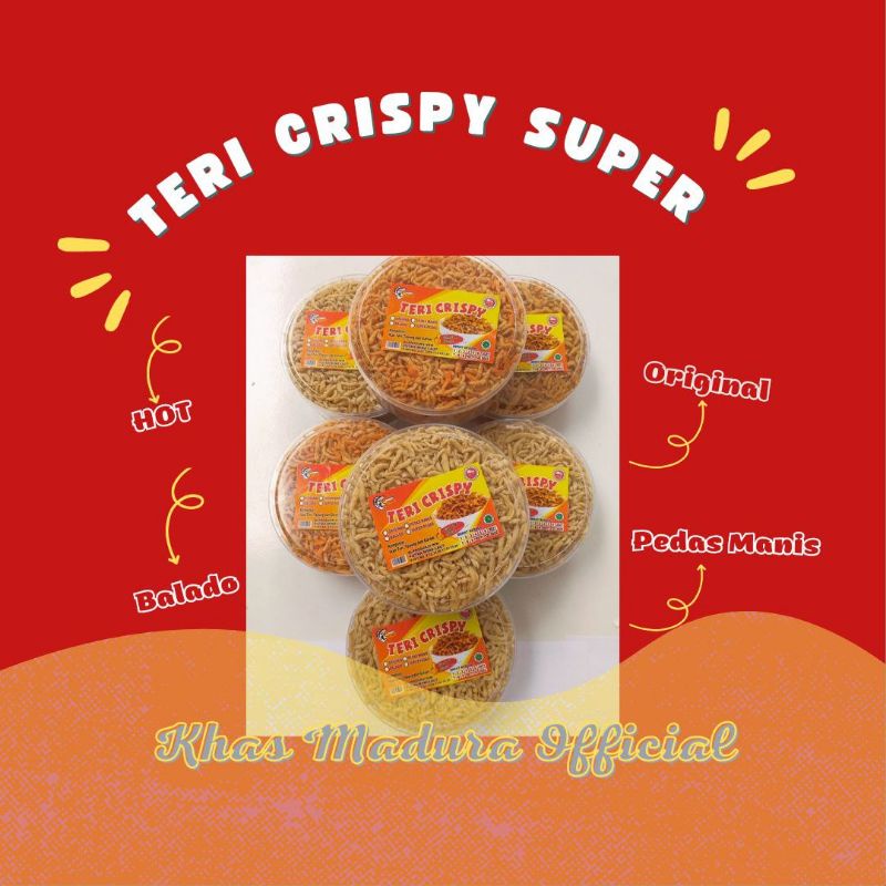 

TERI CRISPY 160 GRAM NON MSG TERI NASI CRISPY CAMILAN SEHAT KHAS MADURA