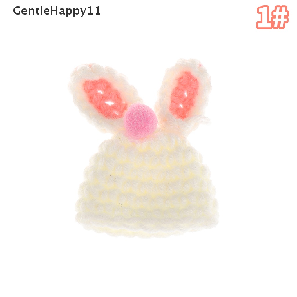 Gentlehappy 1Pc 1: 12rumah Boneka Miniatur Topi Rajutan Kartun Hewan Topi Hujan Kelinci Kodok Kupluk Boneka Dekorasi Mainan Hewan Peliharaan Dekorasi id