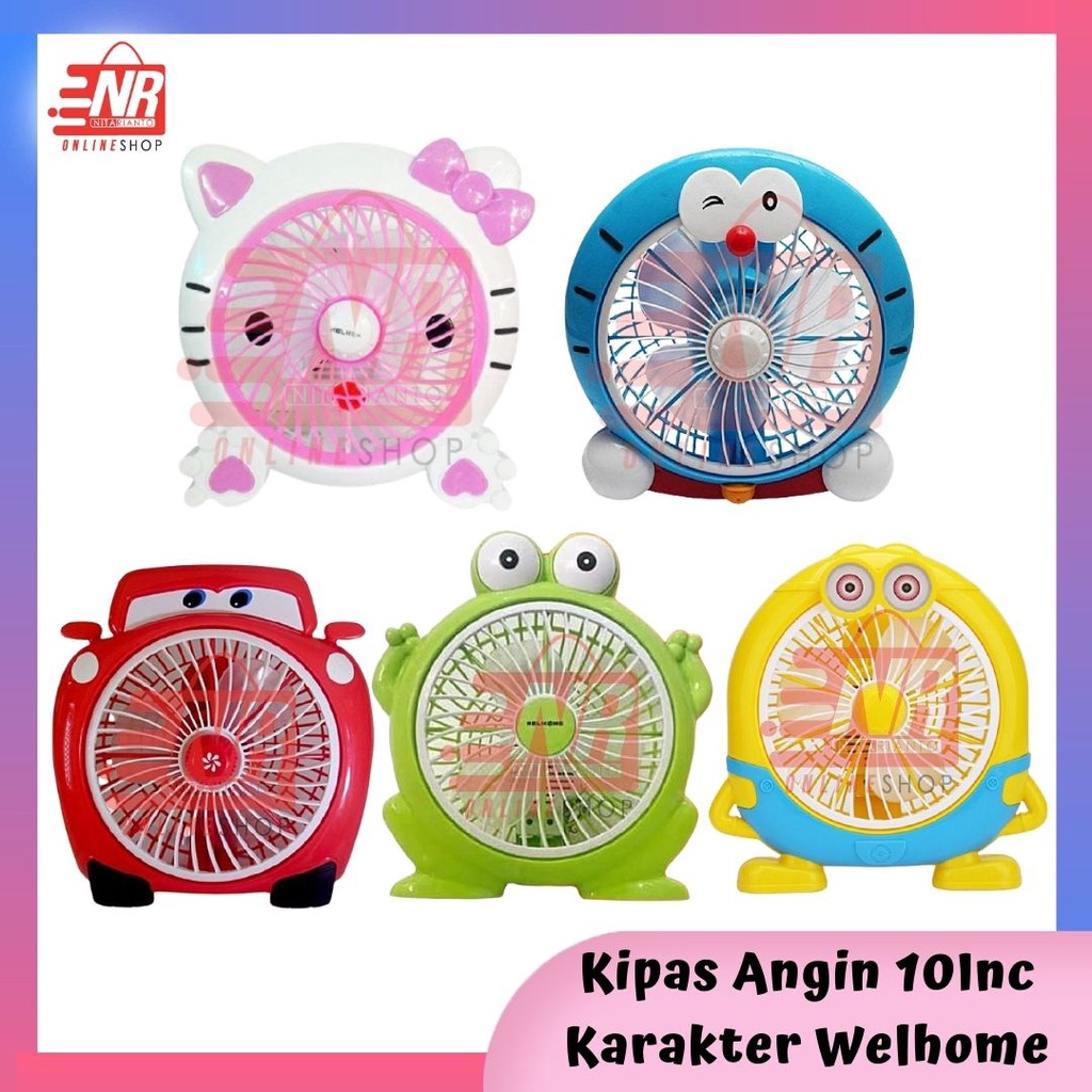 Kipas Angin Karakter Welhome / Kipas karakter / Kipas Angin Meja / Kipas 8 inc