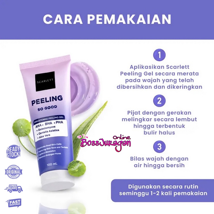 (BOSS) Scarlett Whitening Peeling So Good | Brightening Peeling Gel 100ml BPOM Original by Felicya Angelista