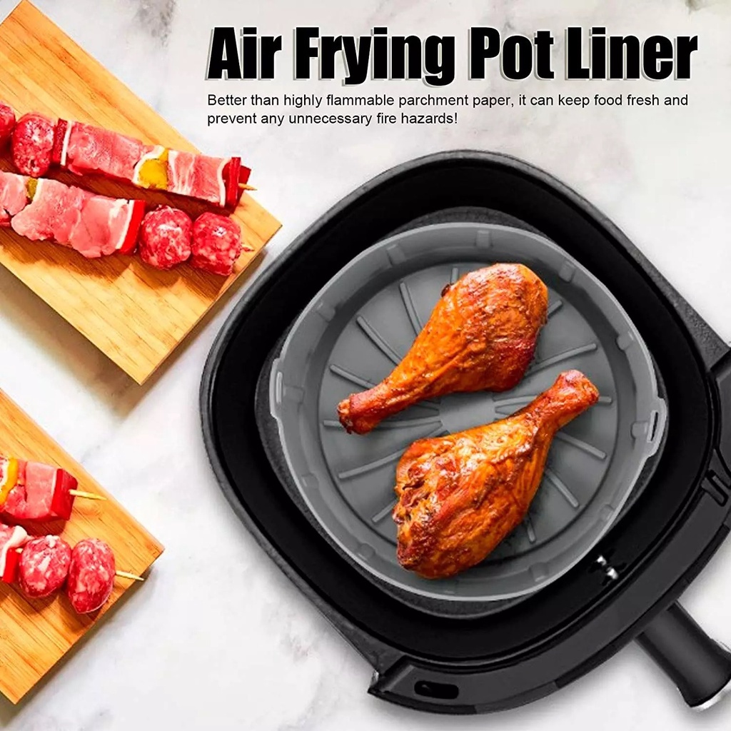 Air Fryer Silicone Pot Alas Loyang Air Fryer Silikon Anti Lengket Tahan Minyak Uk 16 18 21