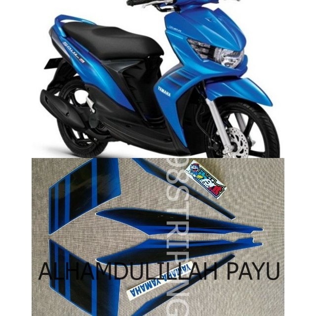 STIKER STRIPING MIO SOUL GT BIRU TAHUN 2011 2012  LIS STANDAR ORI YAMAHA POLET BODY PLISIR