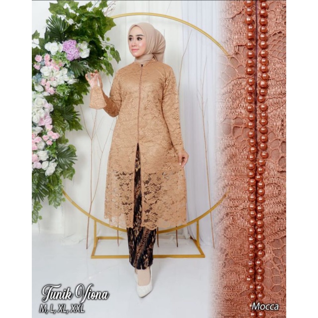 Kebaya Brokat Tunik Busui Payet Modern / Kebaya Wisuda / Kebaya Kurung / Kebaya Modern / Kebaya Busui