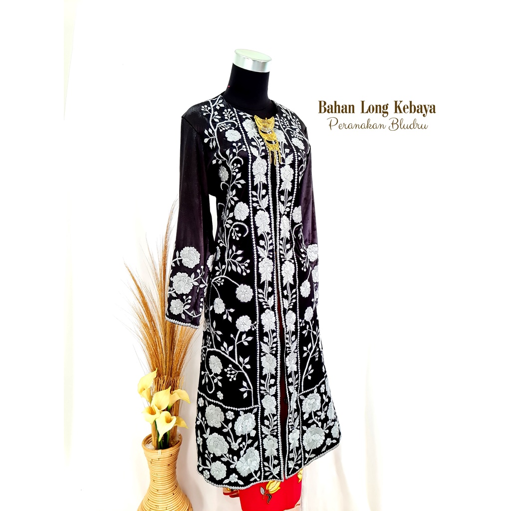 Pusat Bordir Tasikmalaya -  Handmade Bahan Kebaya Panjang  Silk Bordir  Peranakan