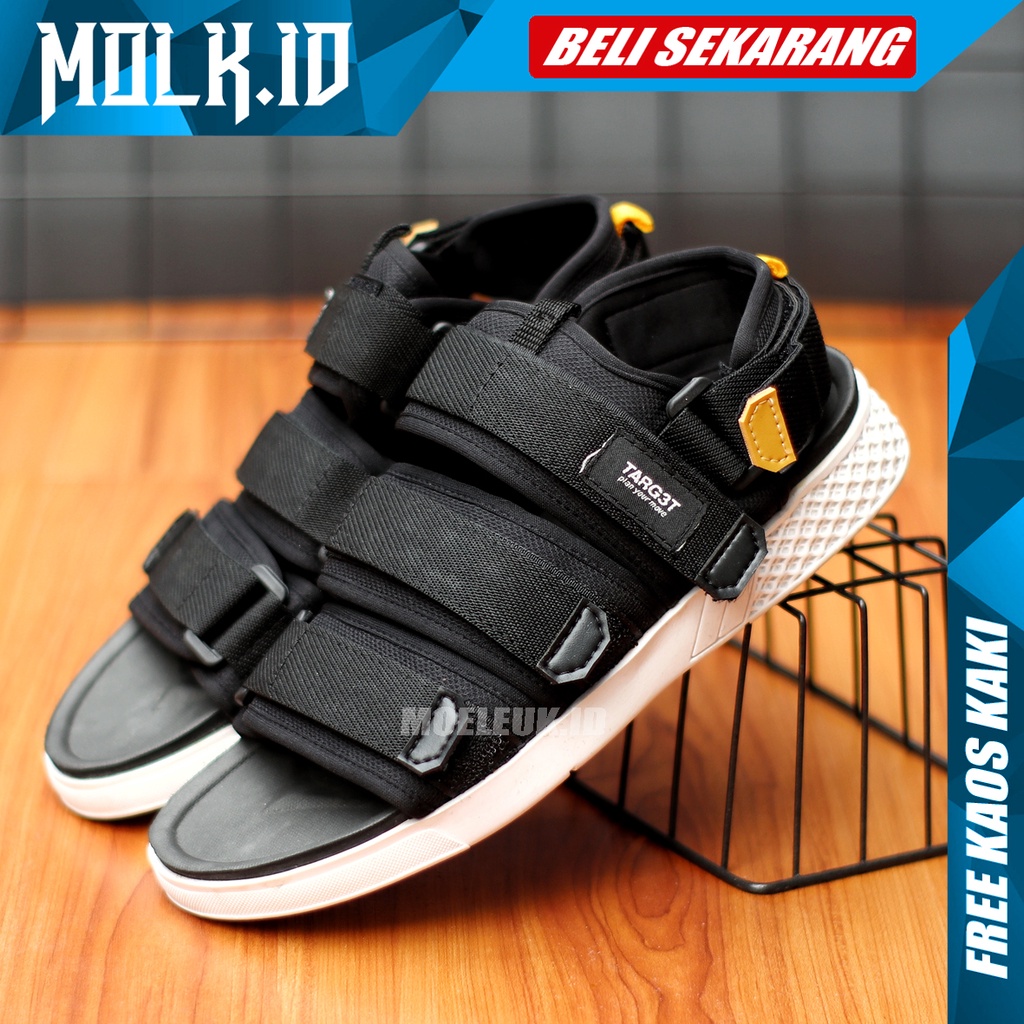 MOLK Sendal Kasual Pria Sendal Pria Hitam Original Sandal Gunung Simple Trendy Kekinian Main Gaya ANTI sLIP Murah