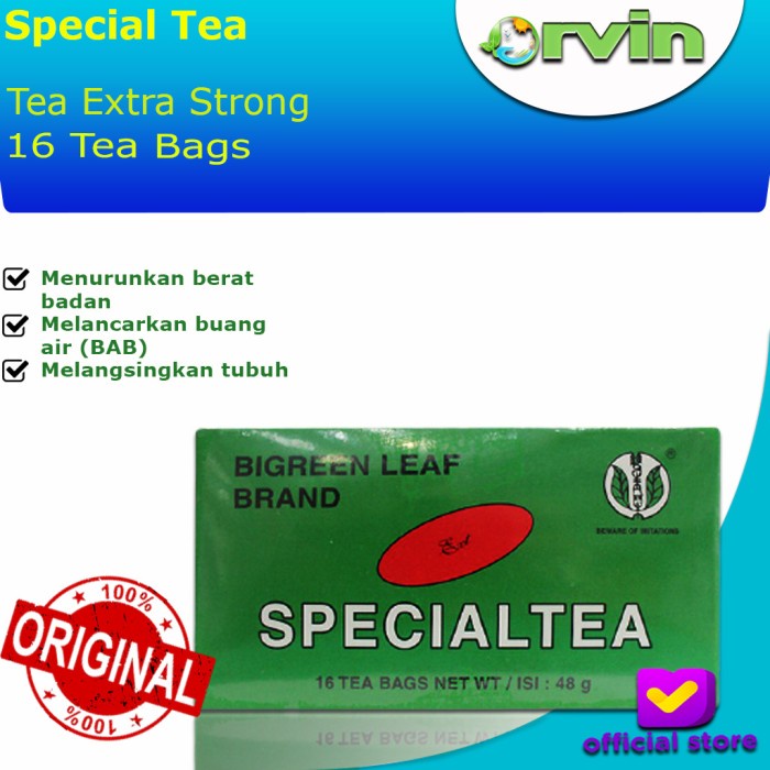

Terlaris ✨ -Special Tea Extra Strong 16 Tea bag Teh Herbal Pelangsing- 2.1.23