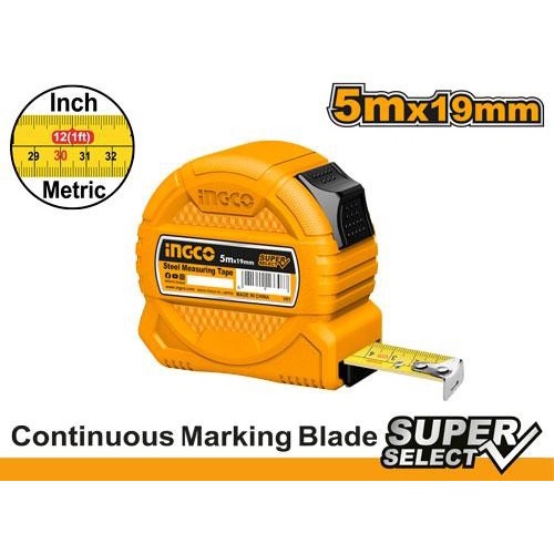 Meteran Gulung Polos 5m x 19mm Meter Measuring Tape INGCO HSMT39519