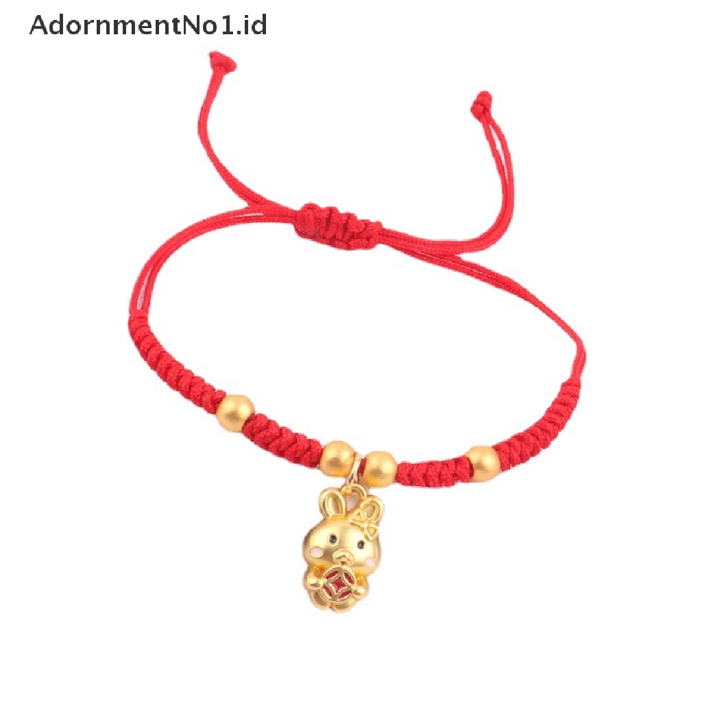 [AdornmentNo1] Liontin Tikus Yang Indah Tali Merah Gelang Keberuntungan Yang Dapat Disesuaikan Untuk Wanita Gadis Hadiah Ulang Tahun Gelang &amp; Gelang [ID]