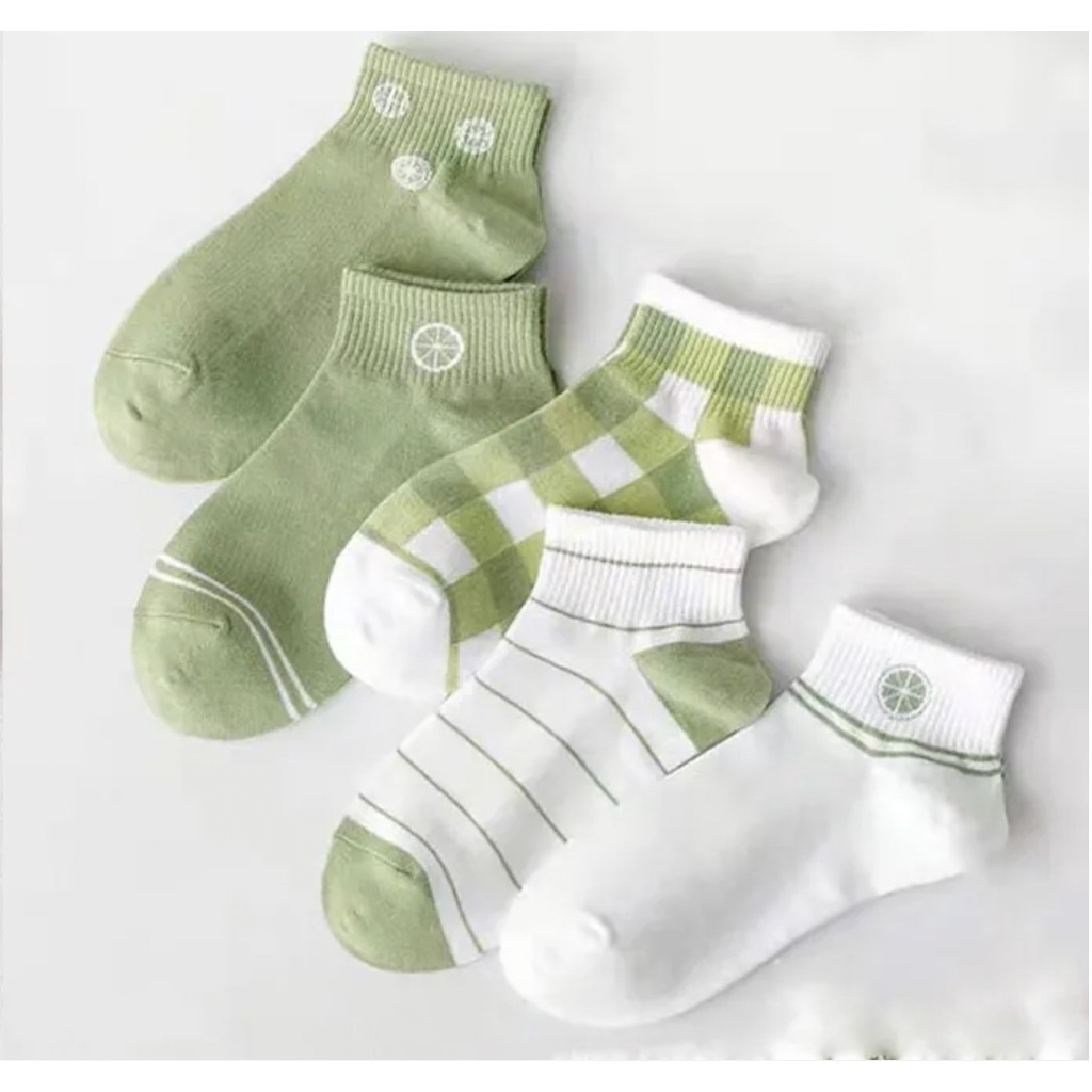 TRS - Ankle Socks Kaos Kaki Motif Garis Stripe Tebal Bahan Katun