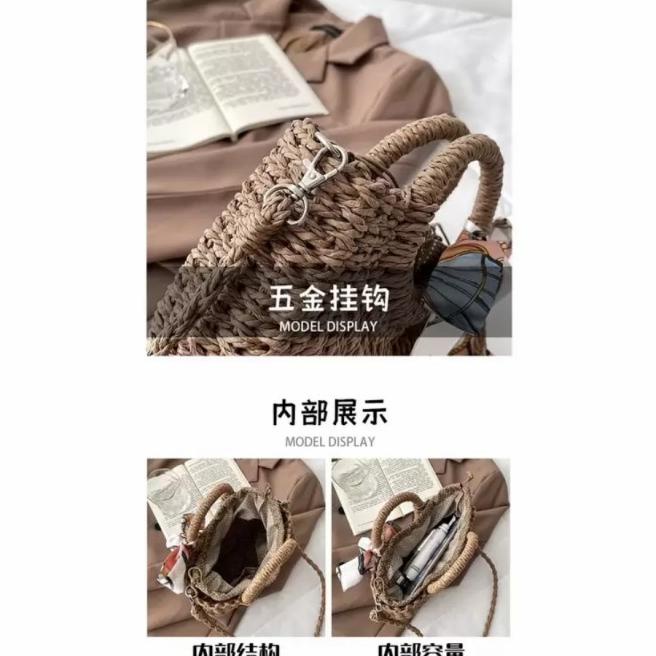 Tas Wanita Unik Lucu Import Bahan Rotan