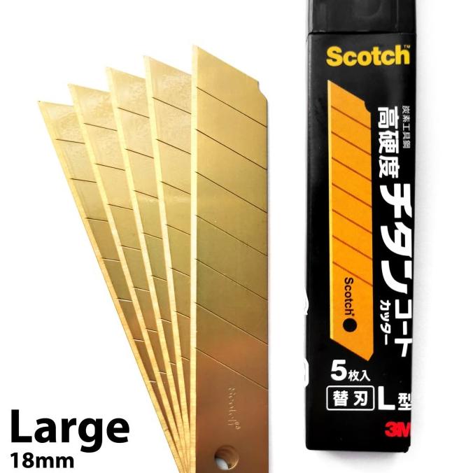 

Refill Cutter Emas, Scotch 3M 18mm Titanium Blade Besar